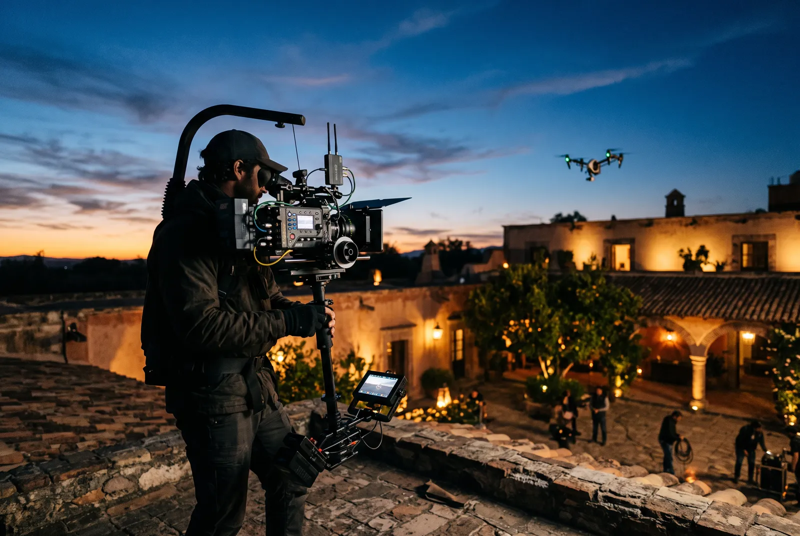 Publicación de Instagram: detrás de cámaras con equipo de cine y dron